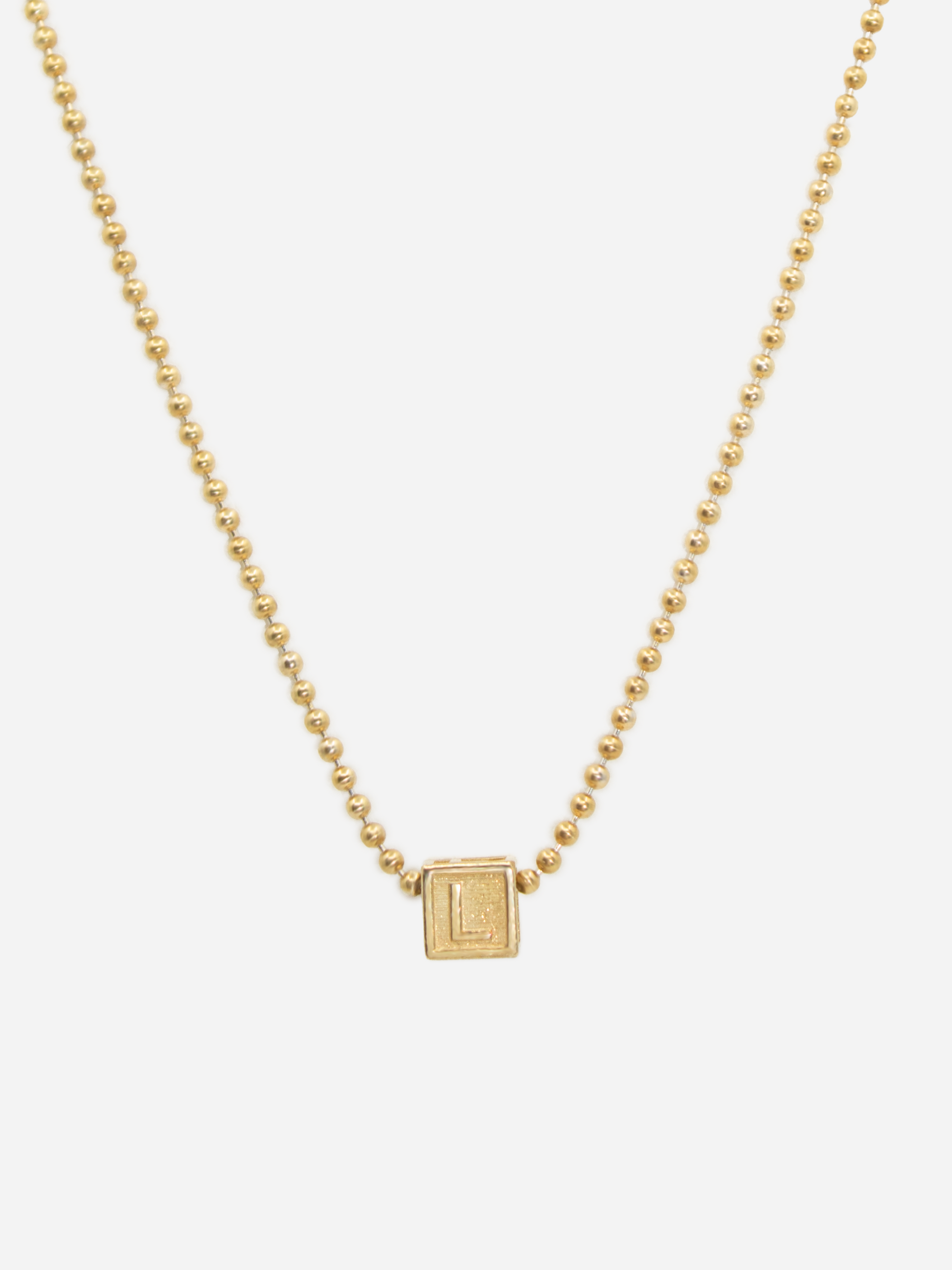 Initial Letter Block Necklace