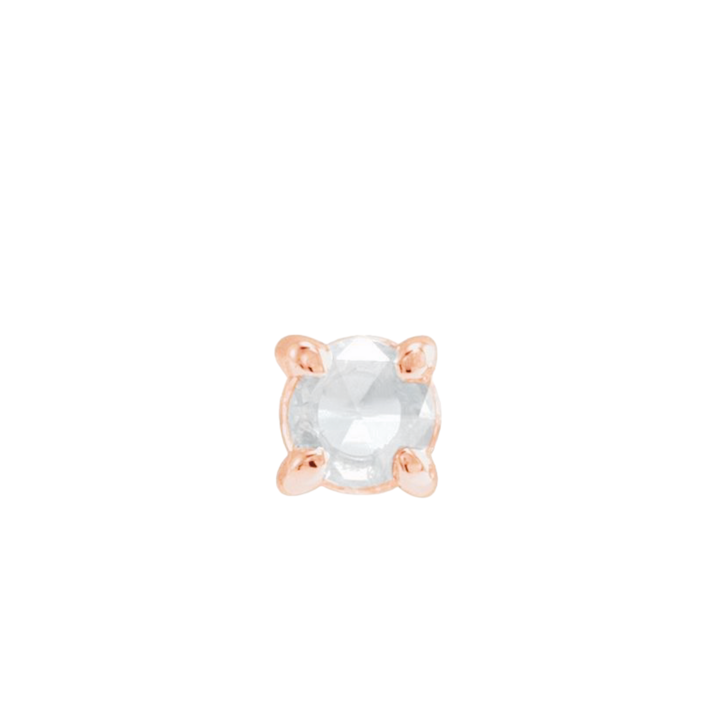 Medium Rose Cut Diamond Stud - Flat Back