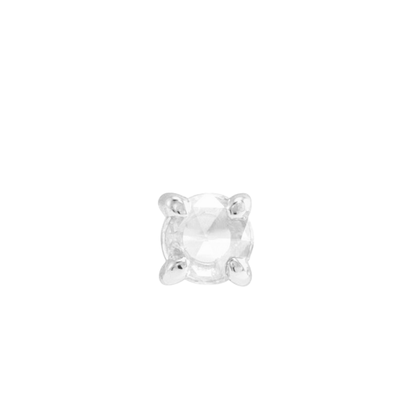 Medium Rose Cut Diamond Stud - Flat Back