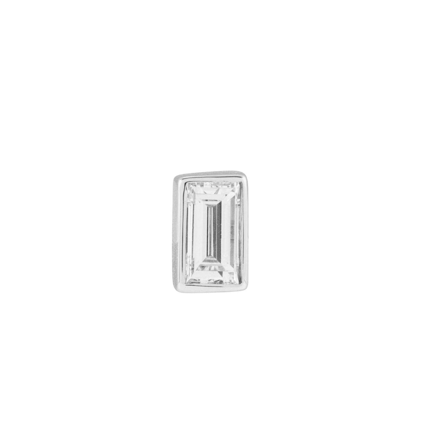 Baguette Diamond Stud - Flat Back