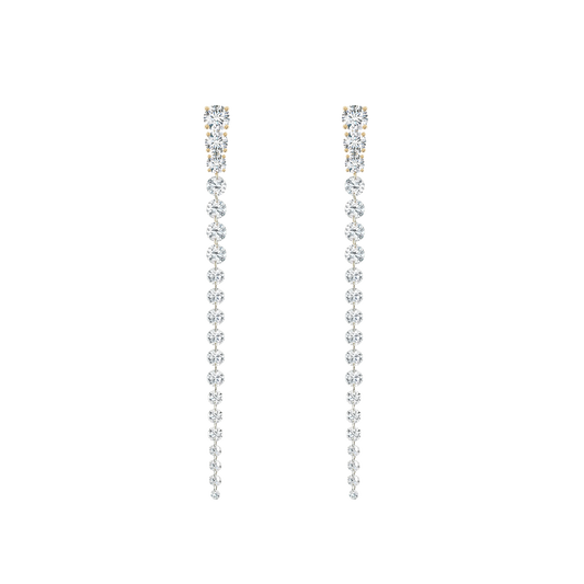 Floating Diamond Tennis Earrings