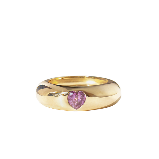 Sapphire Heart Donut Ring