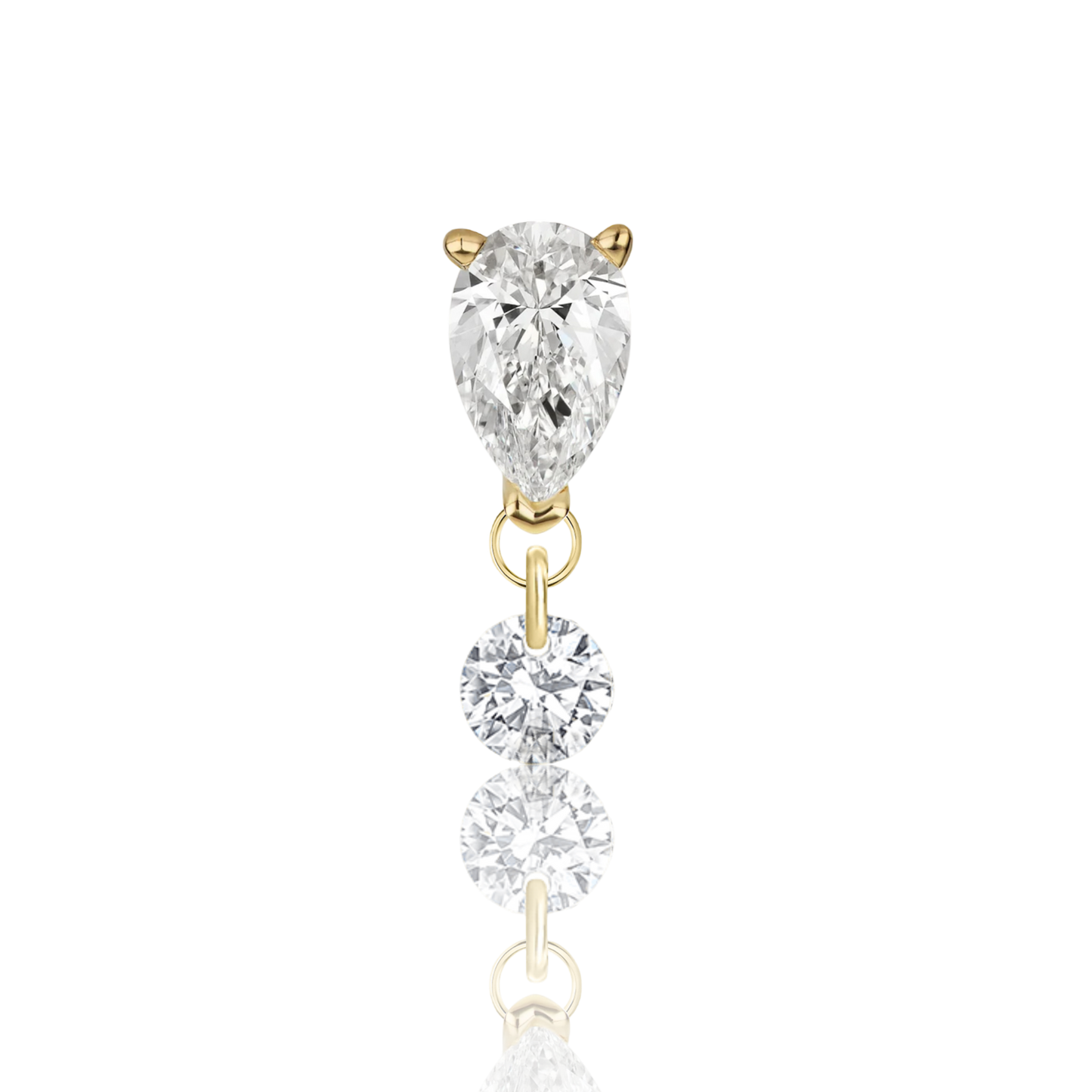 Pear Floating Diamond Drop Earring