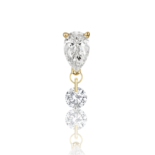 Pear Floating Diamond Drop Earring