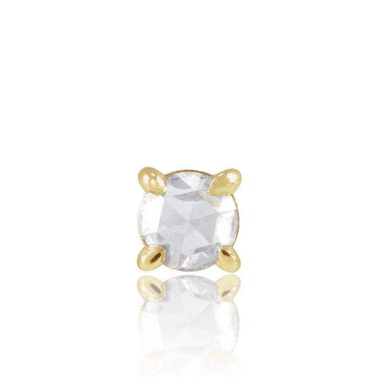 Large Rose Cut Diamond Stud - Flat Back