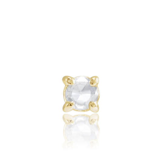 Medium Rose Cut Diamond Stud - Flat Back