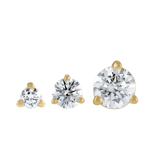 Round Diamond Stud Trio - Flat Back