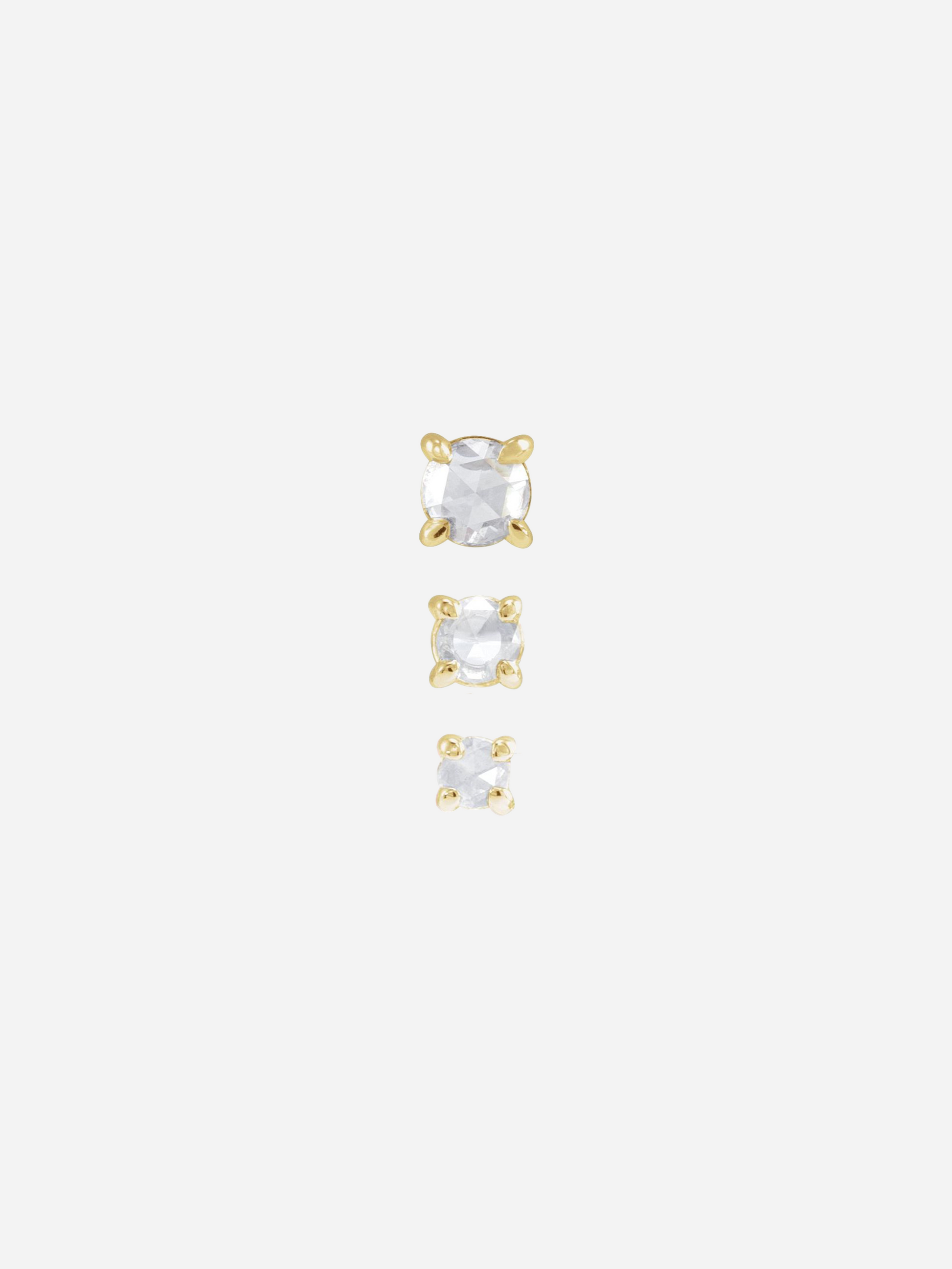 Rose Cut Diamond Trio | Flat Back