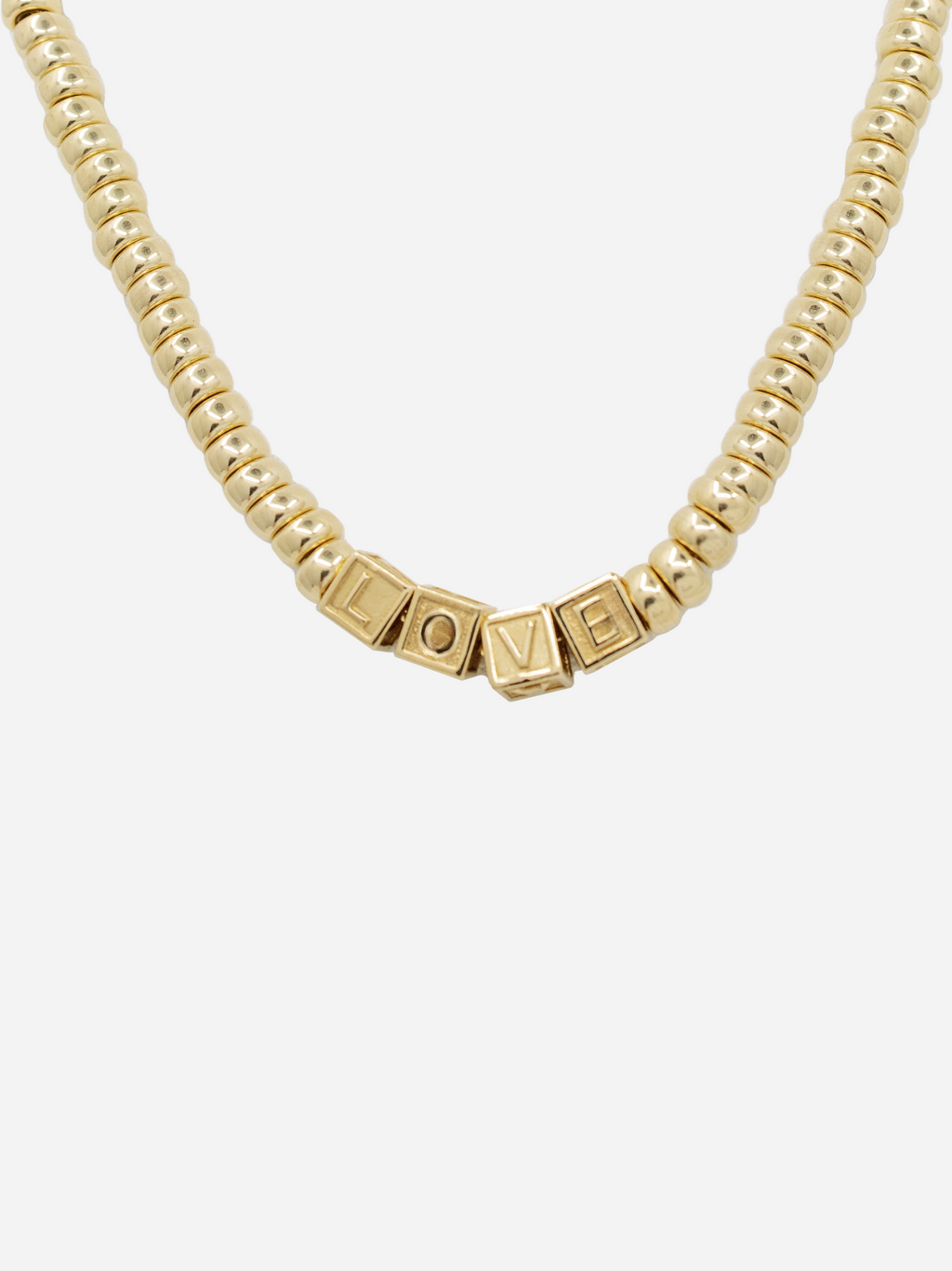 Beaded Letter Block Necklace