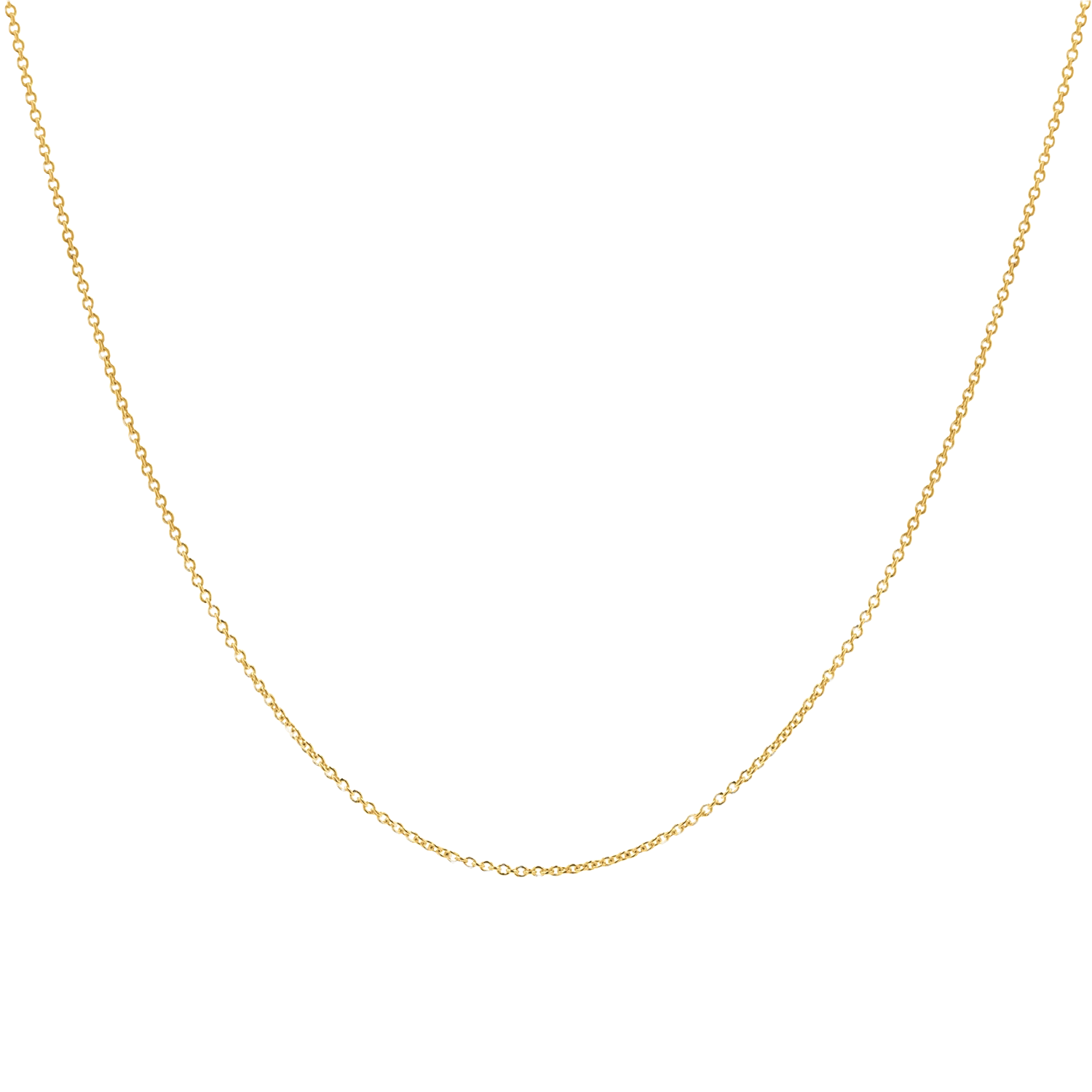 14k solid gold cable chain necklace