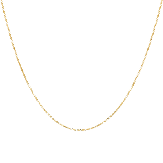 14k solid gold cable chain necklace