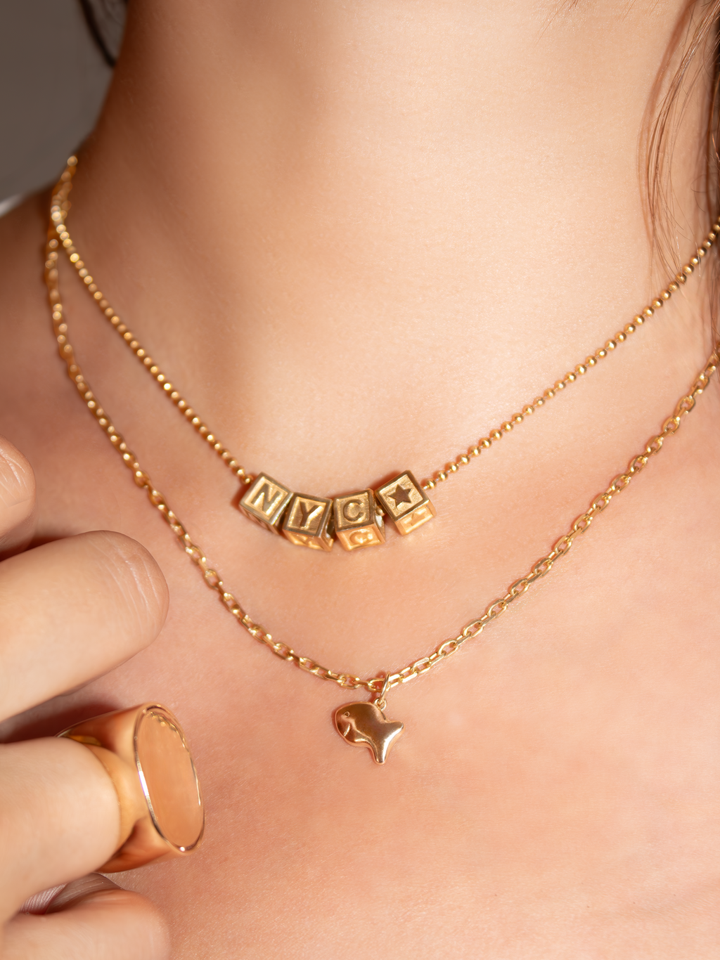 Initial Letter Block Necklace