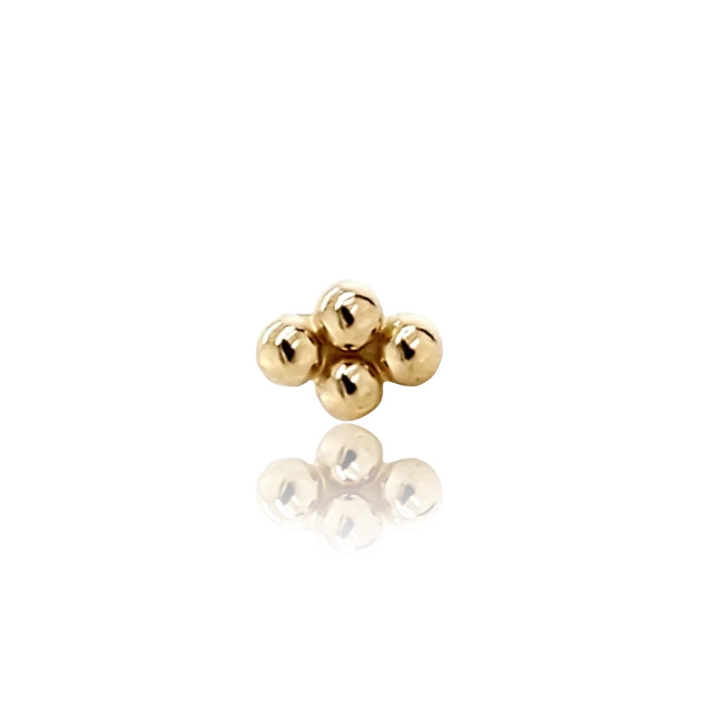 4 Beaded Diamond Stud - Flat Back