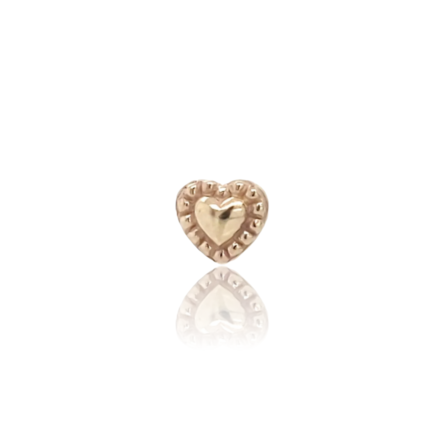 Beaded Heart Stud - Flat Back