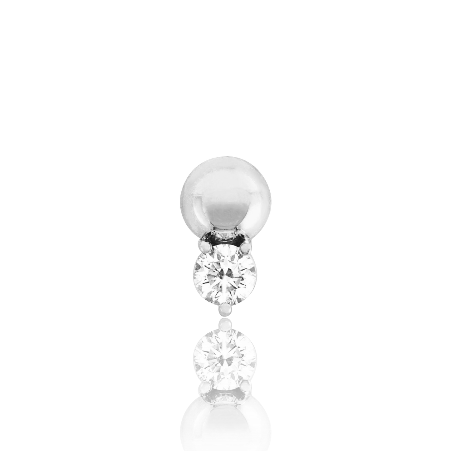 Diamond Bead Stud - Flat Back