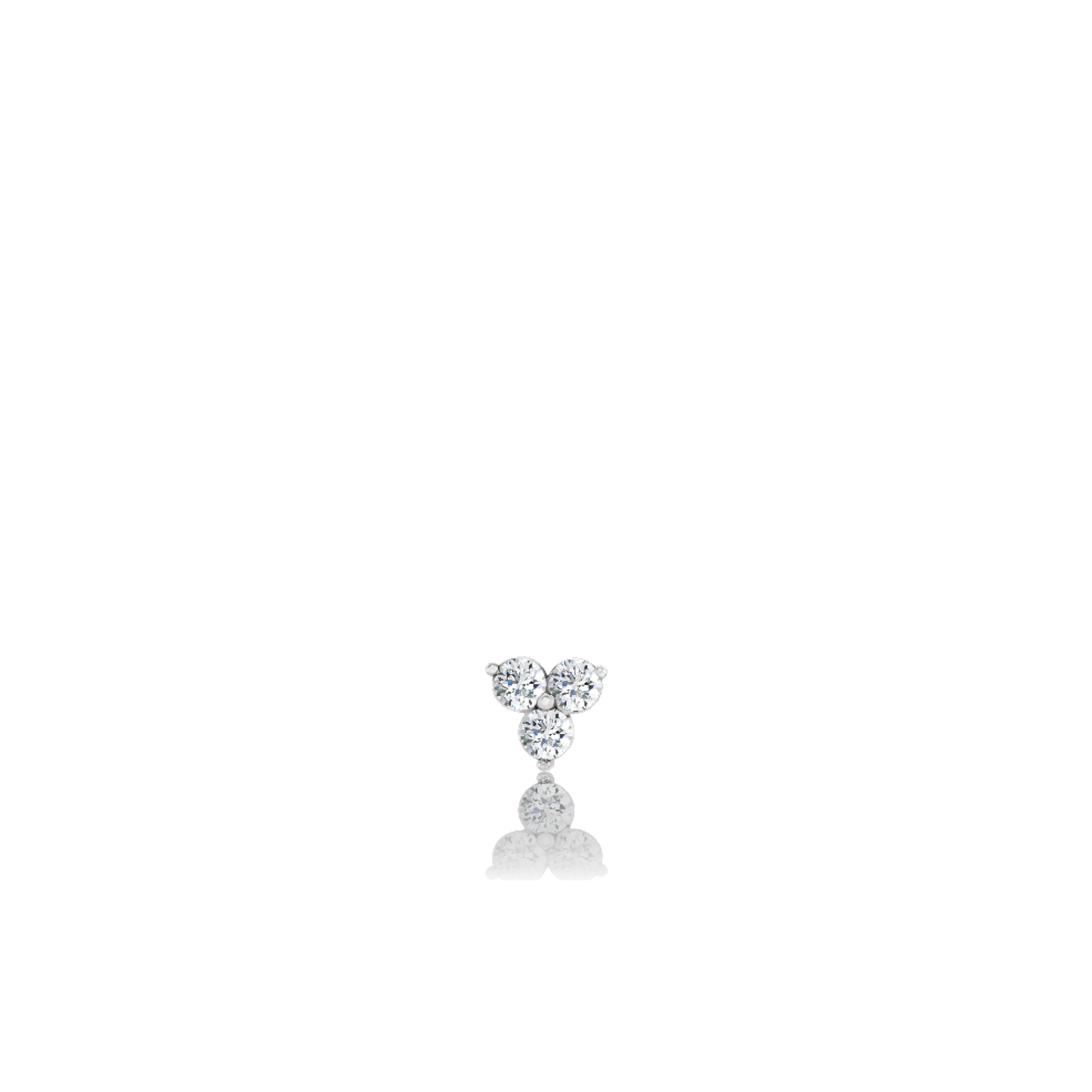 Tiny Diamond Trinity Stud - Flat Back