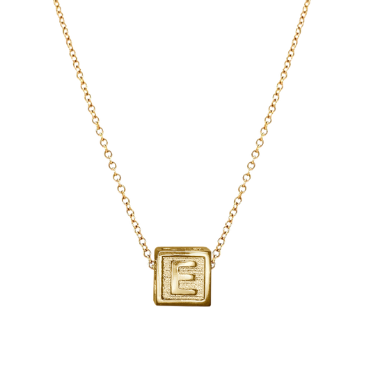 Initial Letter Block Necklace
