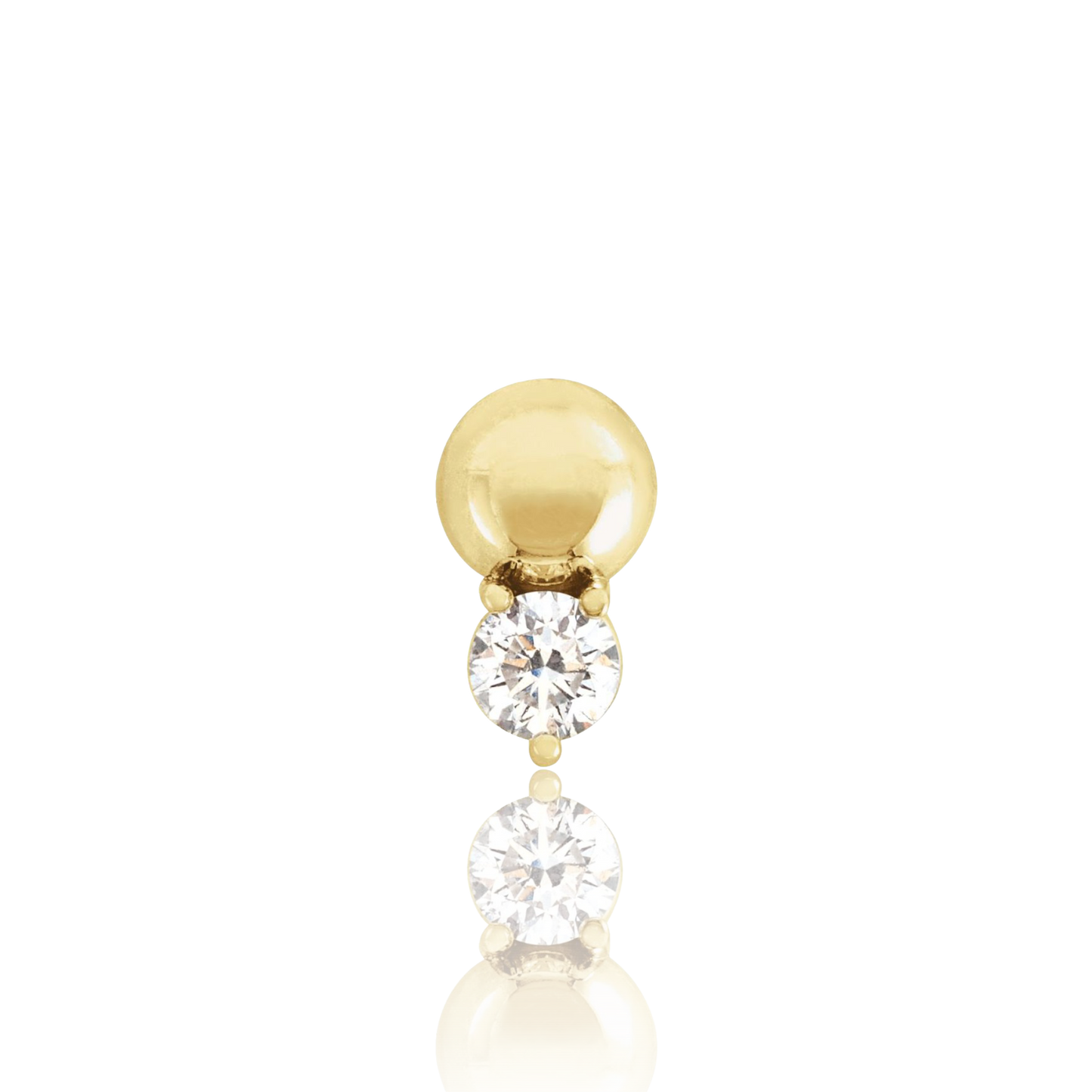 Diamond Bead Stud - Flat Back