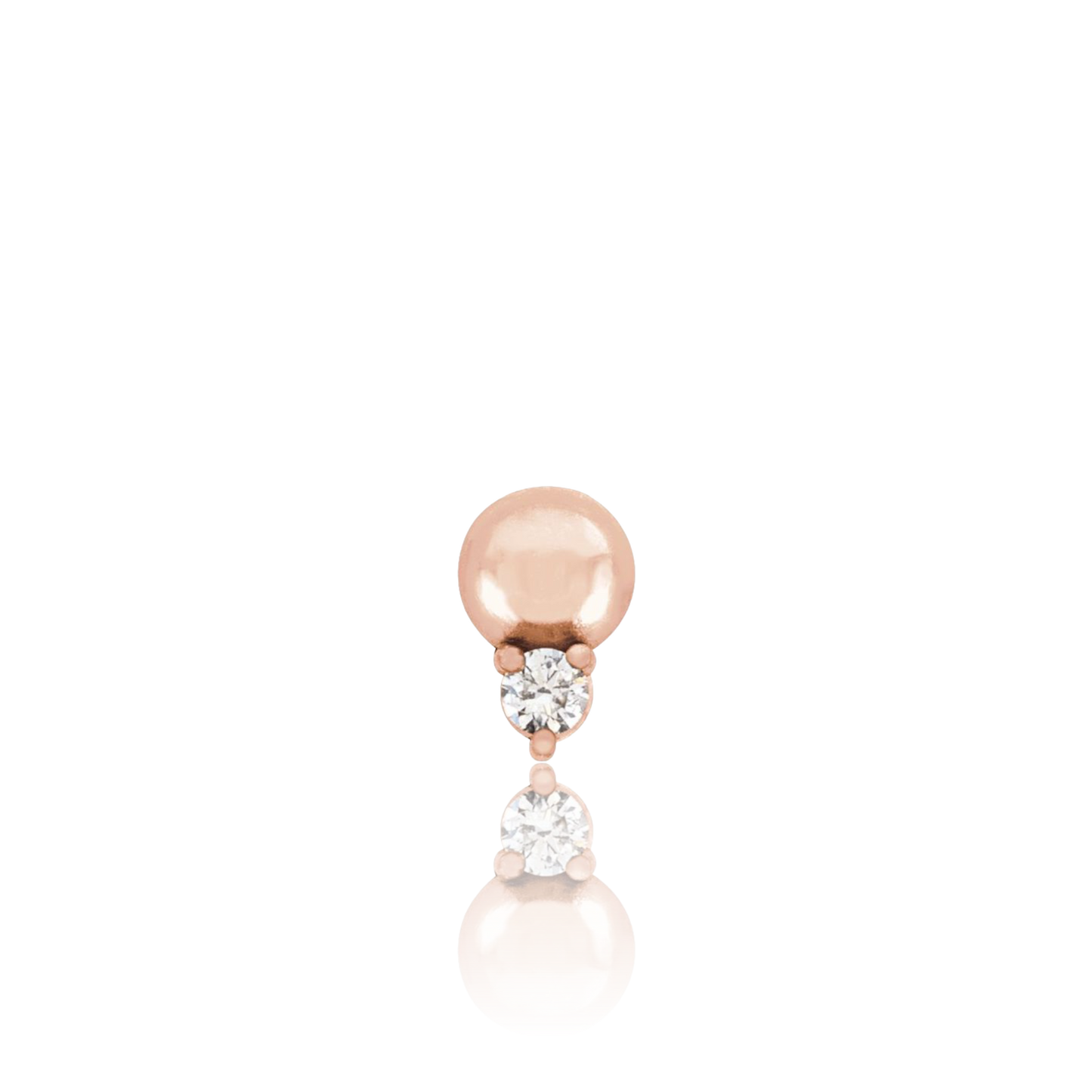 Tiny Diamond Bead Stud - Flat Back