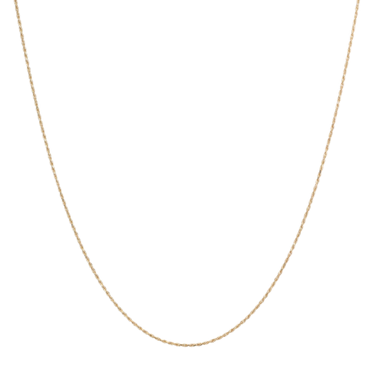 14k solid gold thin dainty rope chain necklace